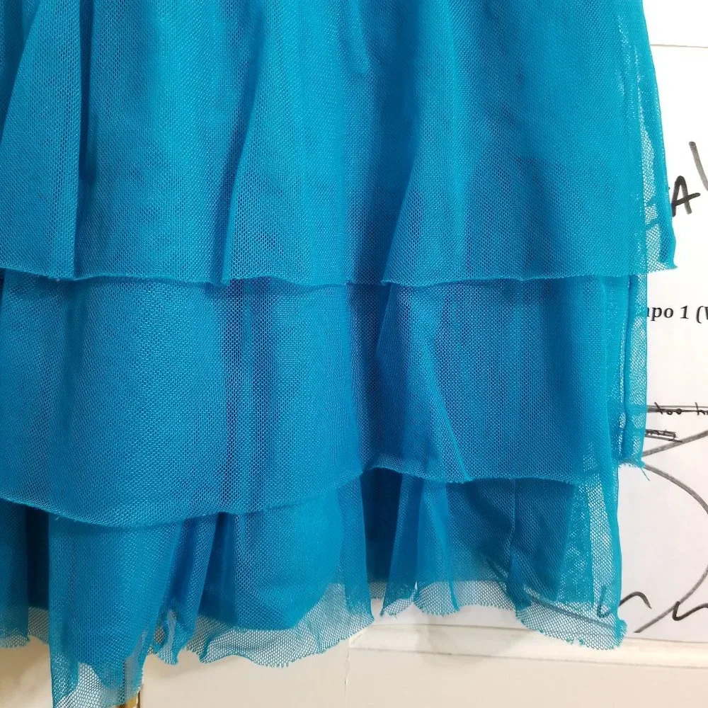 Route 66 dress Large sleeveless lined tiered tulle skirt rhinestone bling